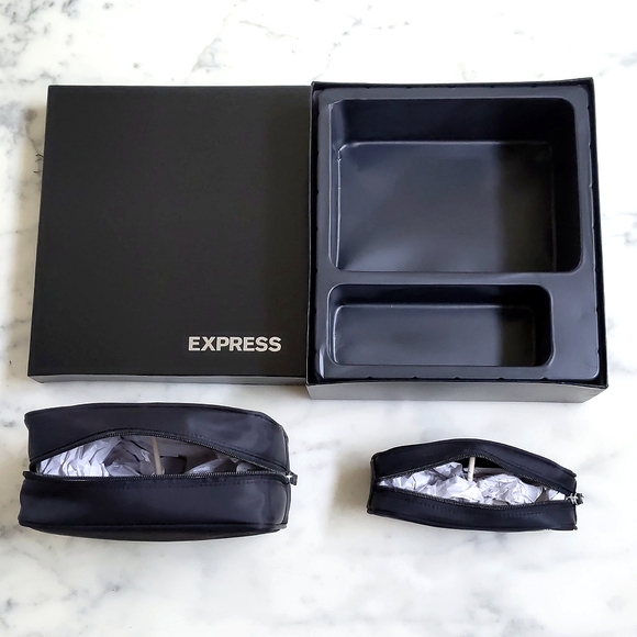 NWOT. Express Woman's cosmetic bags set with embroidered logo. - Picture 4 of 5